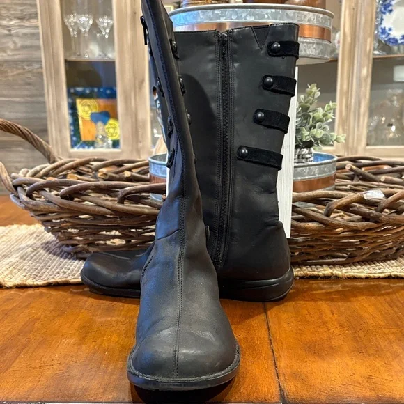 Merrell Black Tall Boots with Strap Details - Picture 3 of 10